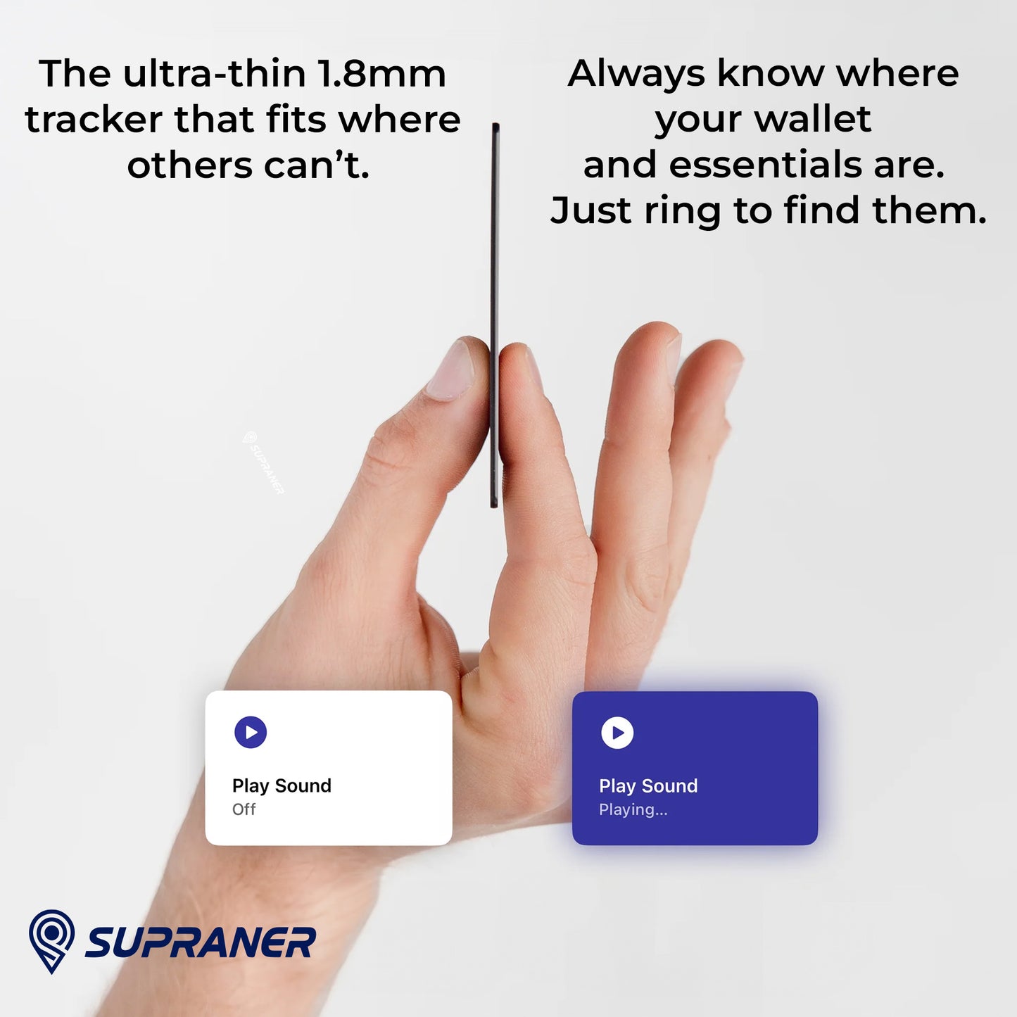 Ultra-thin Rechargeable Tracking Card for Apple Find My or Android Find My Device