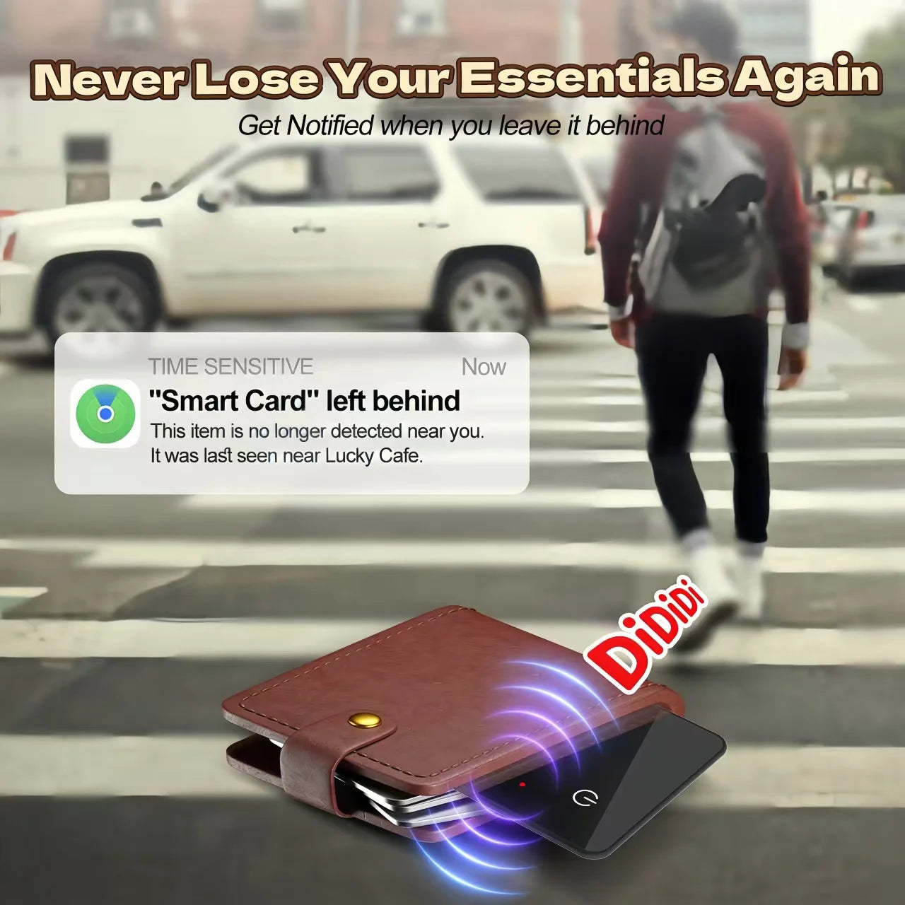 Tarjeta de Rastreo Ultra-fina y Recargable para Apple Find My (iOS)