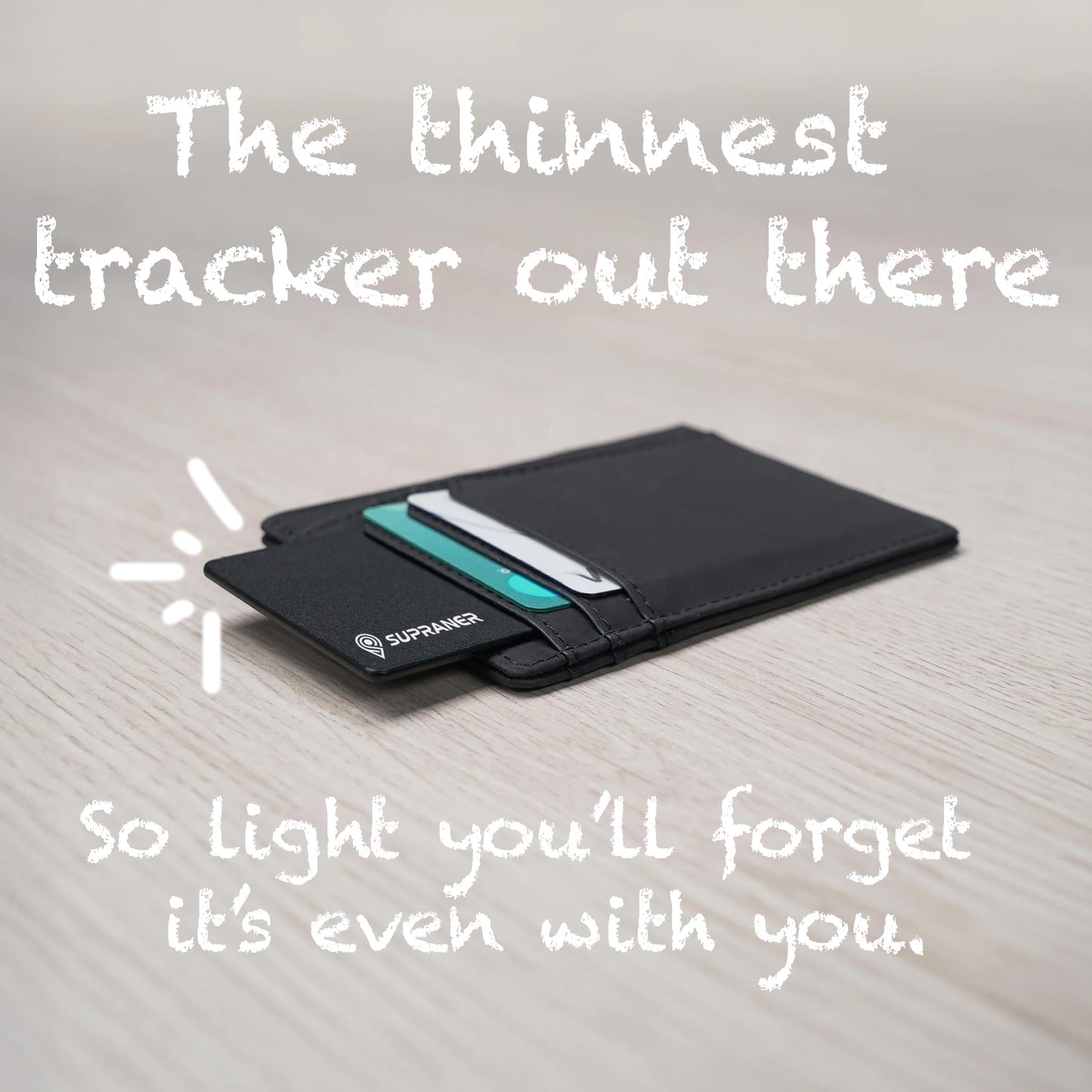 Ultra-thin Rechargeable Tracking Card for Apple Find My or Android Find My Device